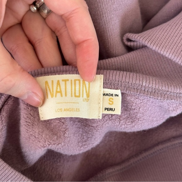 NWT NATION LTD Purple Alaia One Shoulder Sweatshirt in Hopeless Romantic - Picture 6 of 7